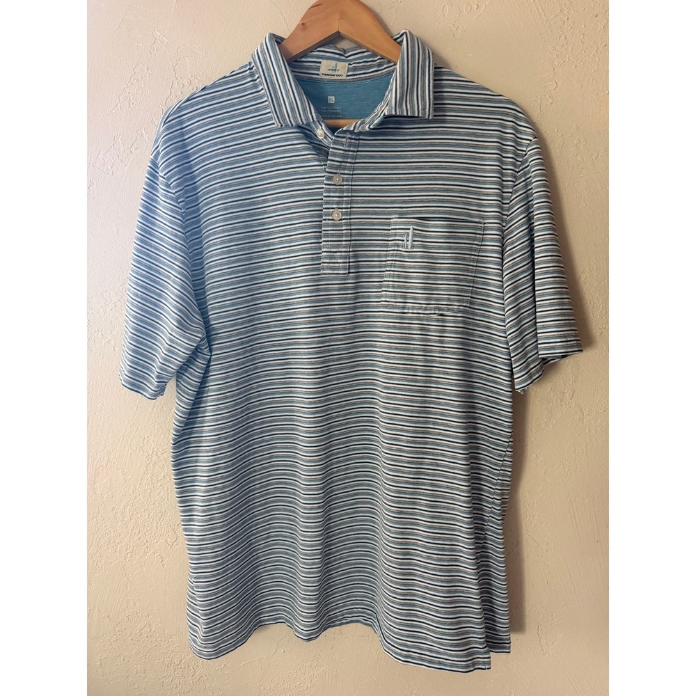 JOHNNIE O ® HANGIN' OUT surf board‎ polo, golf, stripe polo, size XL